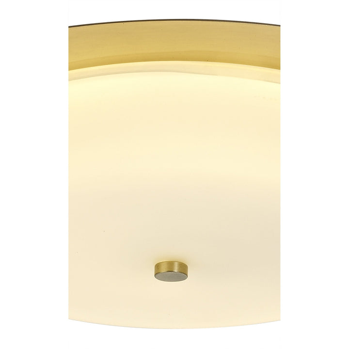 Nelson Lighting NL77639 Hex Bathroom LED Flush Ceiling Light Antique Brass