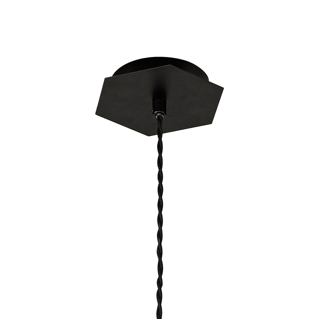 Nelson Lighting NL84599 Isle Single Pendant Adjustable Matt Black/Gold Inner