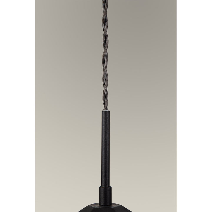 Nelson Lighting NL84619 Isle Single Pendant Adjustable Graphite/White Inner