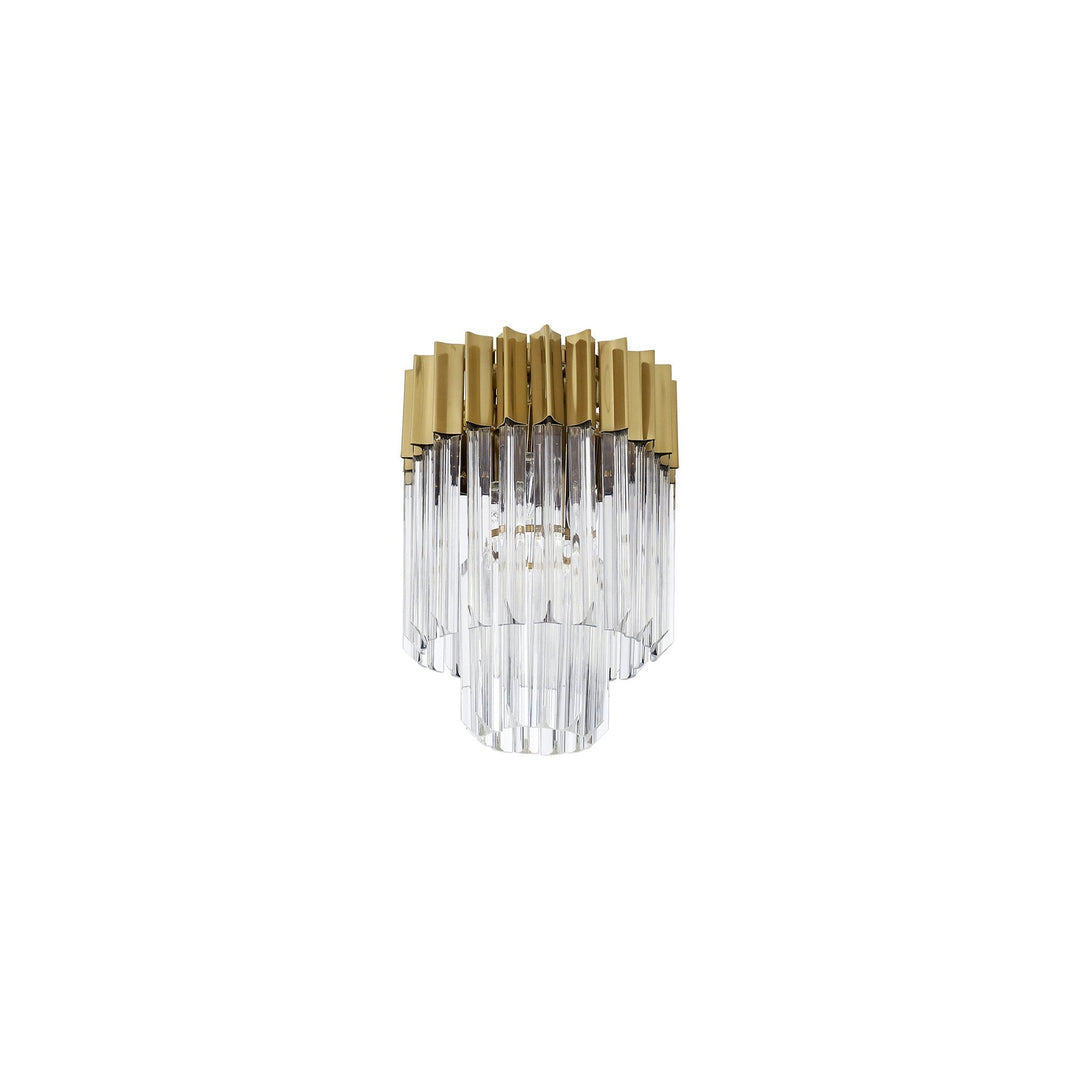 Nelson Lighting NL82279 Kobra Ceiling Round 3 Light Brass/Clear Glass