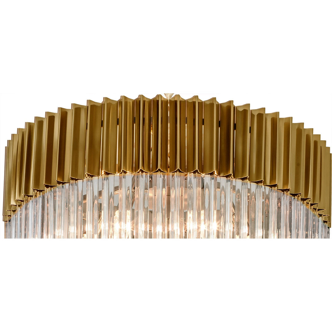 Nelson Lighting NL82319 Kobra Pendant Round 5 Tier 23 Light Brass/Clear Glass