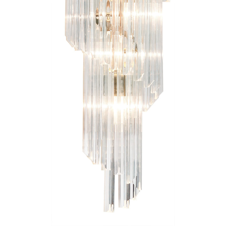 Nelson Lighting NL82319 Kobra Pendant Round 5 Tier 23 Light Brass/Clear Glass