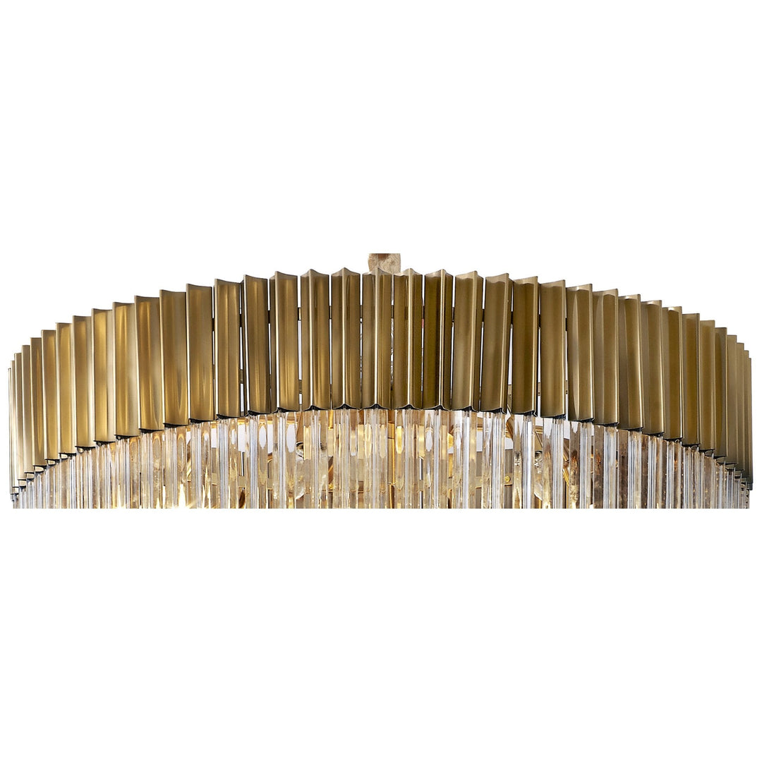 Nelson Lighting NL82329 Kobra Pendant Round 7 Tier 31 Light Brass/Clear Glass