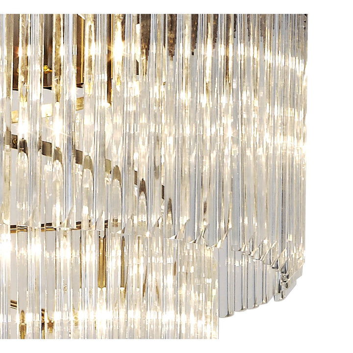 Nelson Lighting NL82329 Kobra Pendant Round 7 Tier 31 Light Brass/Clear Glass