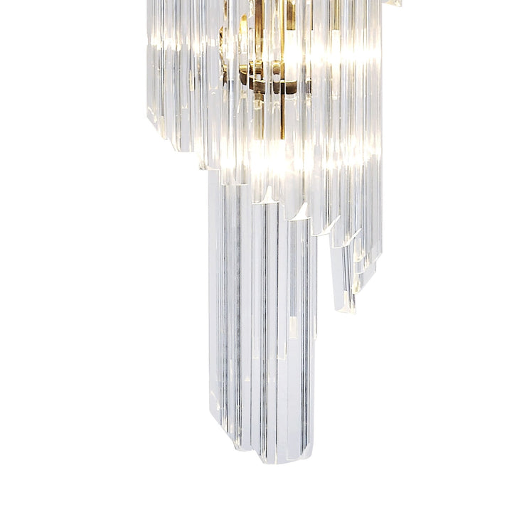 Nelson Lighting NL82329 Kobra Pendant Round 7 Tier 31 Light Brass/Clear Glass