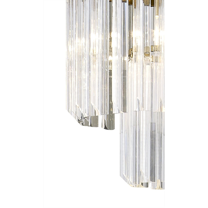 Nelson Lighting NL82339 Kobra Pendant Rectangle 5 Light Brass/Clear Glass