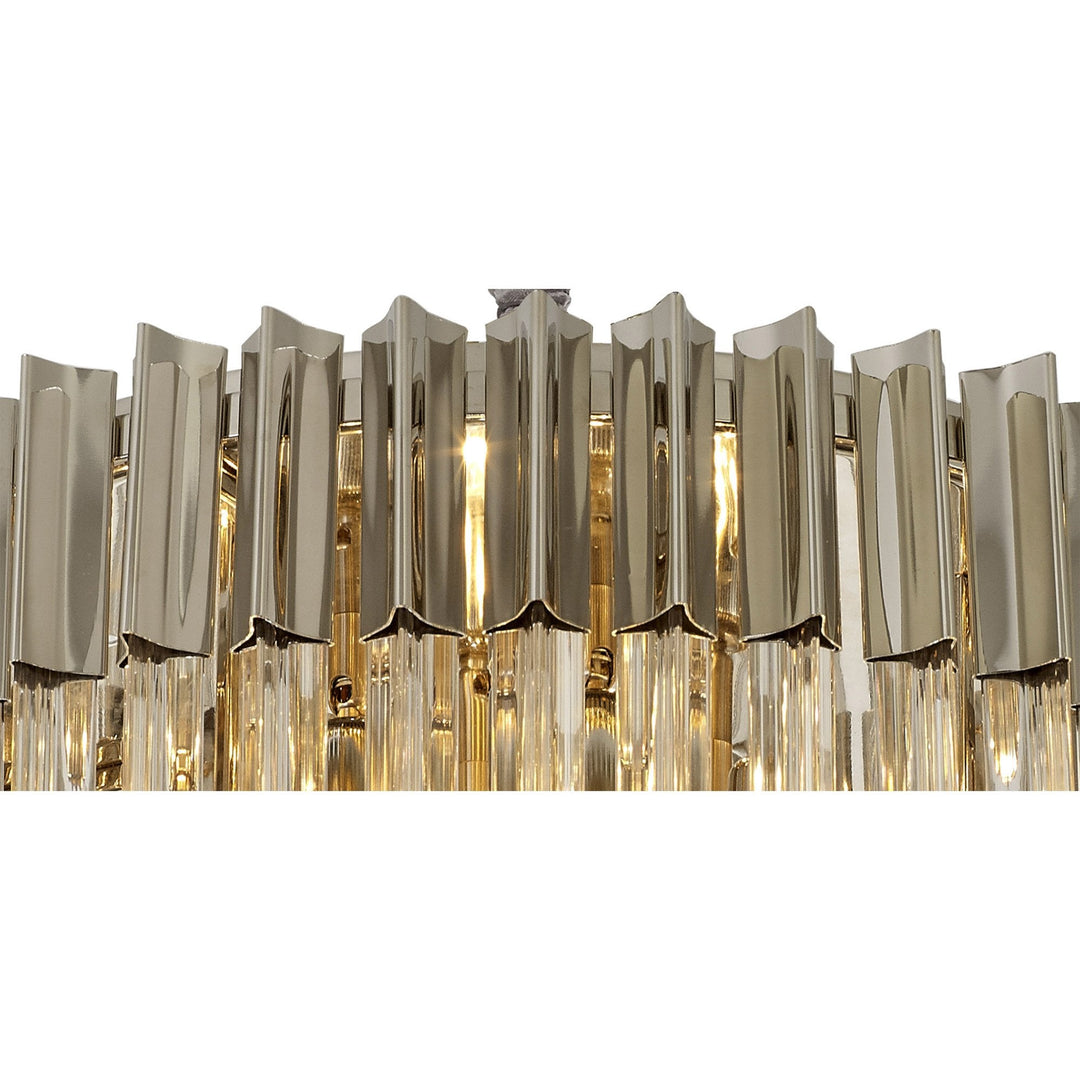 Nelson Lighting NL82369 | Kobra Pendant Round 8 Light | Polished Nickel/Clear Glass