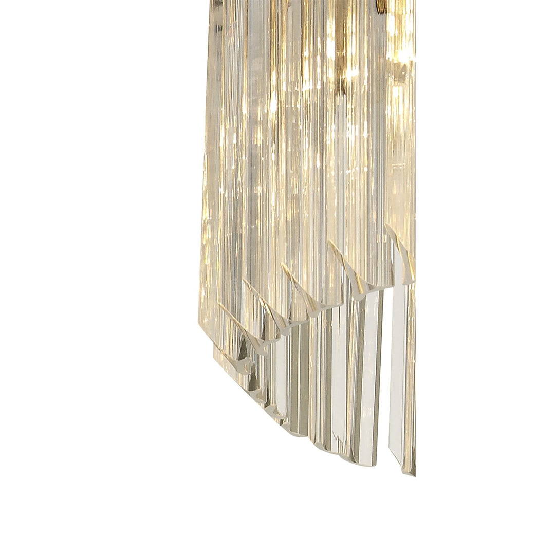 Nelson Lighting NL82369 | Kobra Pendant Round 8 Light | Polished Nickel/Clear Glass