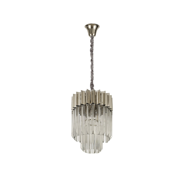 Nelson Lighting NL82379 | Kobra Pendant | Round 4 Light Polished Nickel with Clear Glass