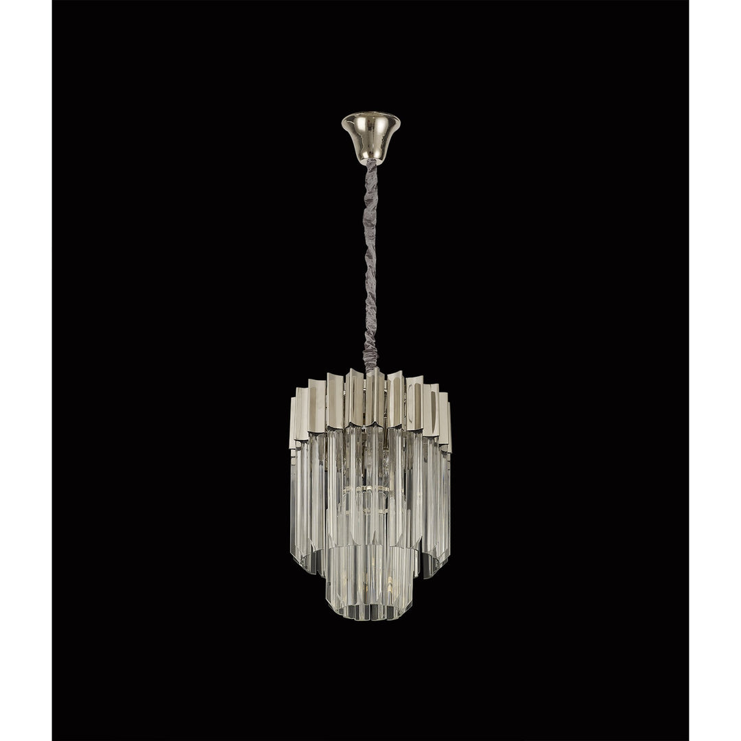 Nelson Lighting NL82379 | Kobra Pendant | Round 4 Light Polished Nickel with Clear Glass