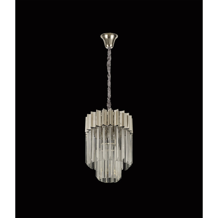 Nelson Lighting NL82379 | Kobra Pendant | Round 4 Light Polished Nickel with Clear Glass