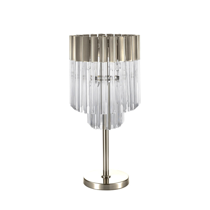 Nelson Lighting NL82389 Kobra Table Lamp 3 Light Polished Nickel/Clear Glass