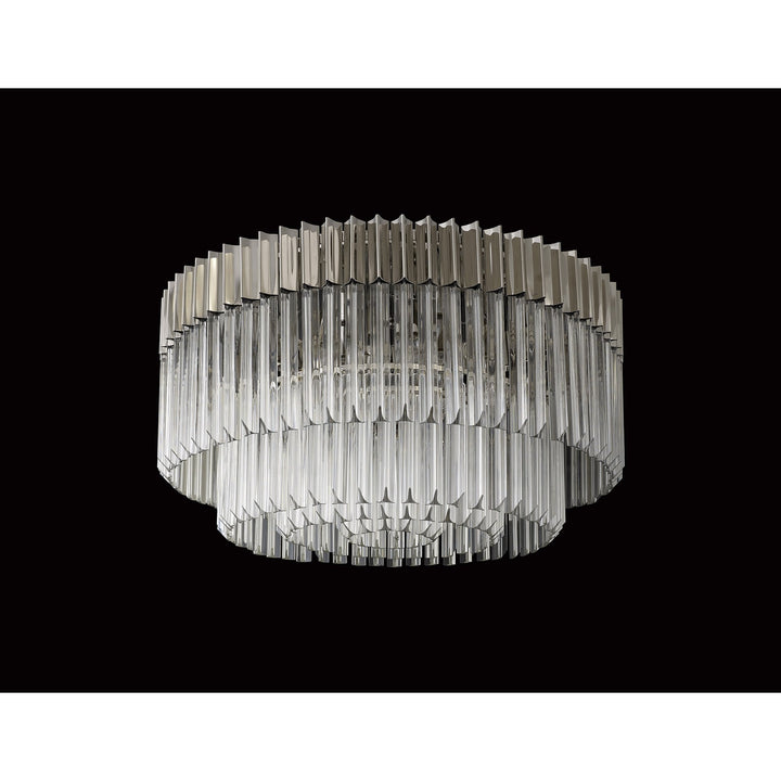 Nelson Lighting NL82429 Kobra Ceiling Round 12 Light Polished Nickel/Clear Glass