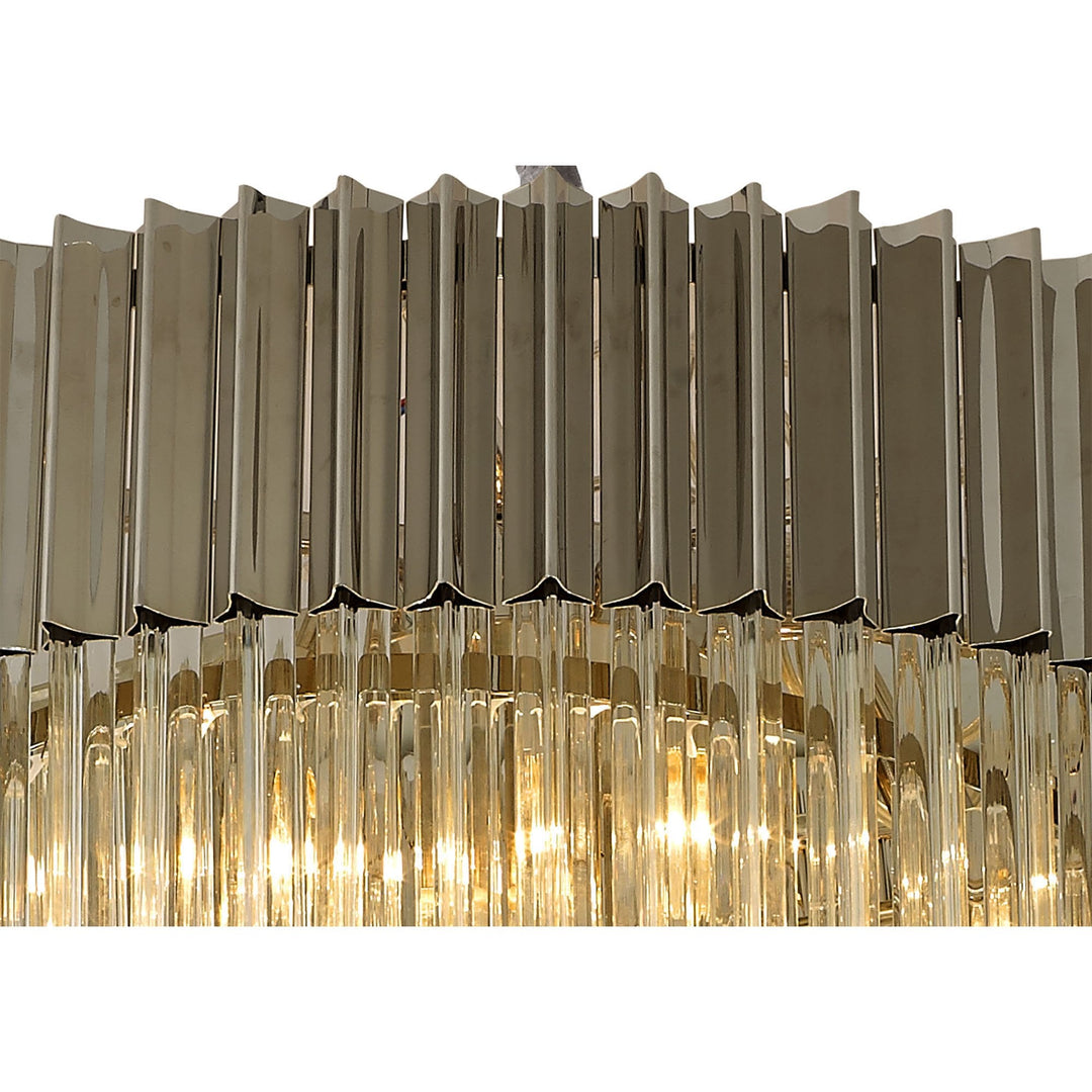 Nelson Lighting NL82439 Kobra Pendant Round 5 Tier 23 Light Polished Nickel/Clear Glass