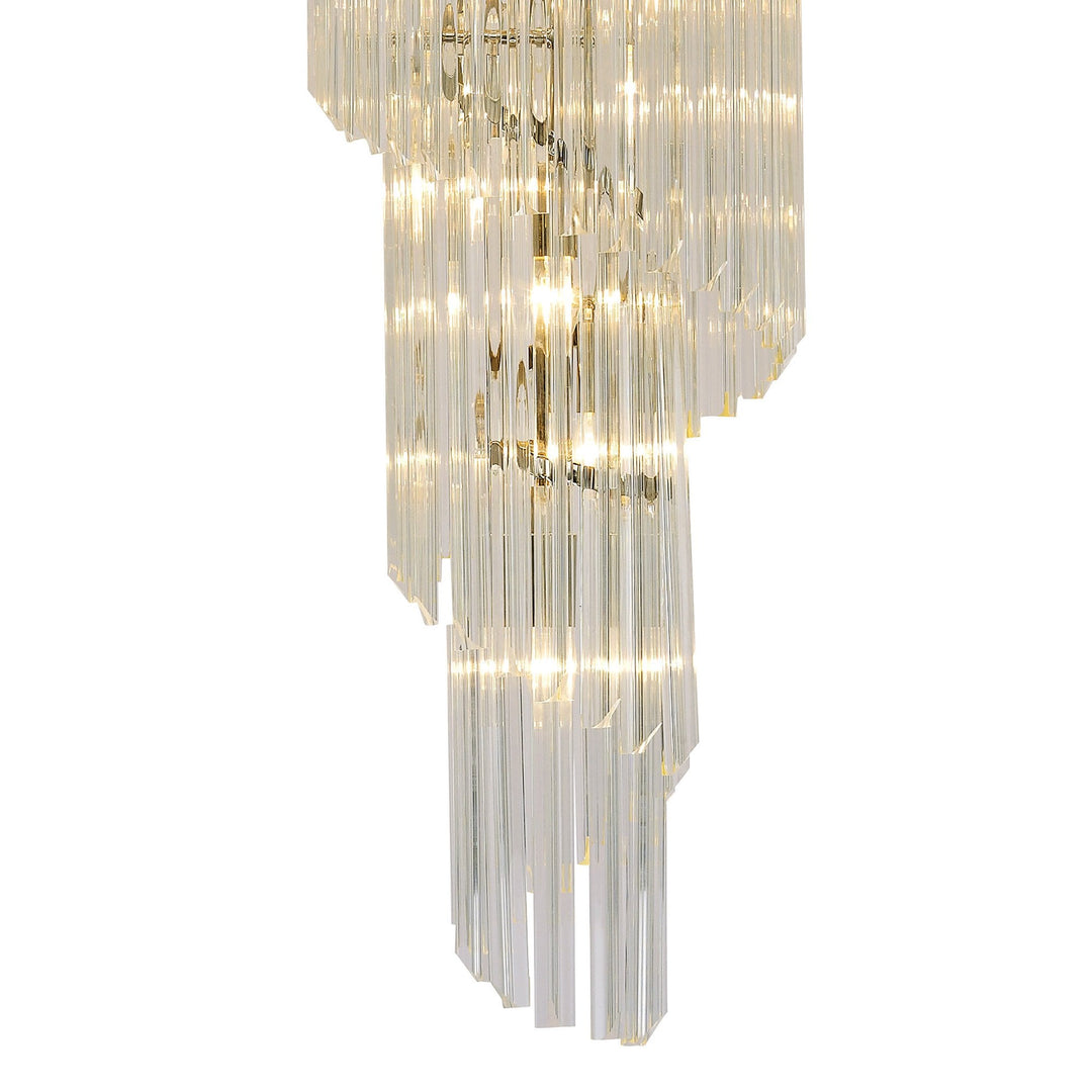 Nelson Lighting NL82439 Kobra Pendant Round 5 Tier 23 Light Polished Nickel/Clear Glass