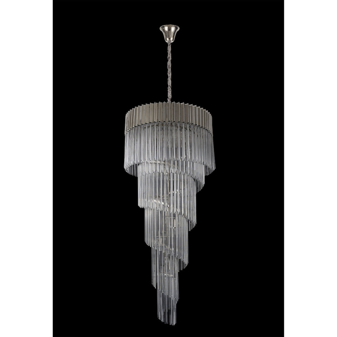 Nelson Lighting NL82439 Kobra Pendant Round 5 Tier 23 Light Polished Nickel/Clear Glass