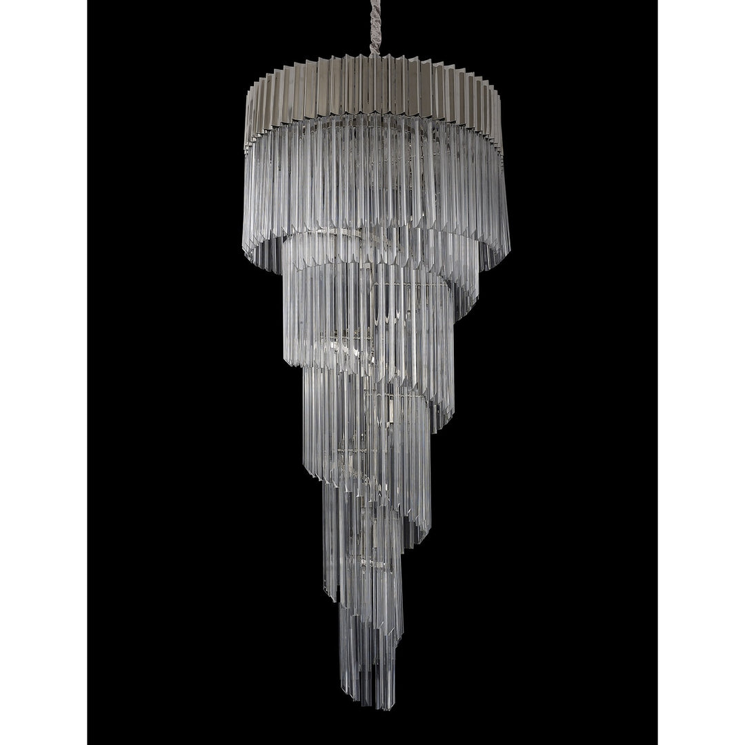 Nelson Lighting NL82439 Kobra Pendant Round 5 Tier 23 Light Polished Nickel/Clear Glass