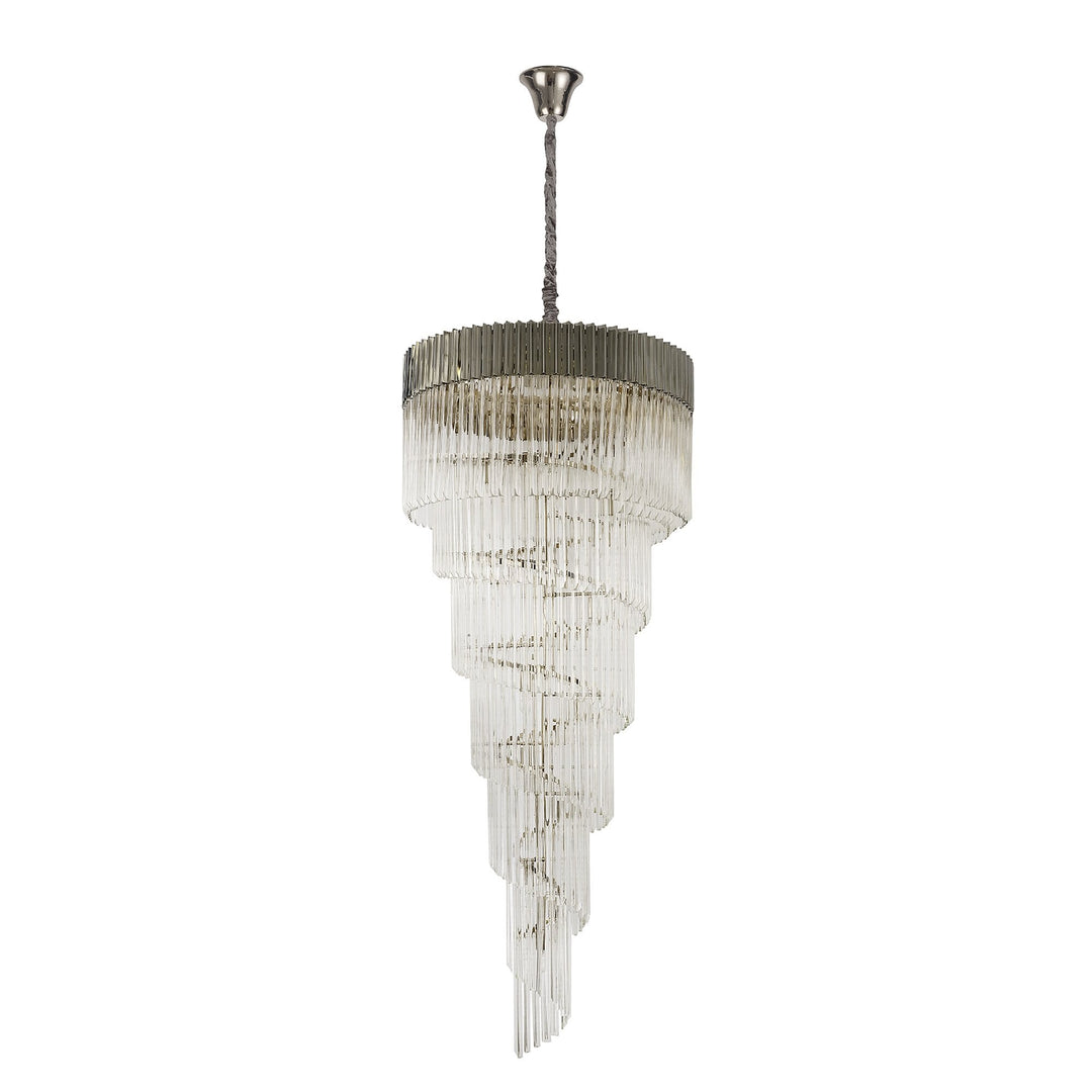 Nelson Lighting NL82449 Kobra Pendant Round 7 Tier 31 Light Polished Nickel/Clear Glass