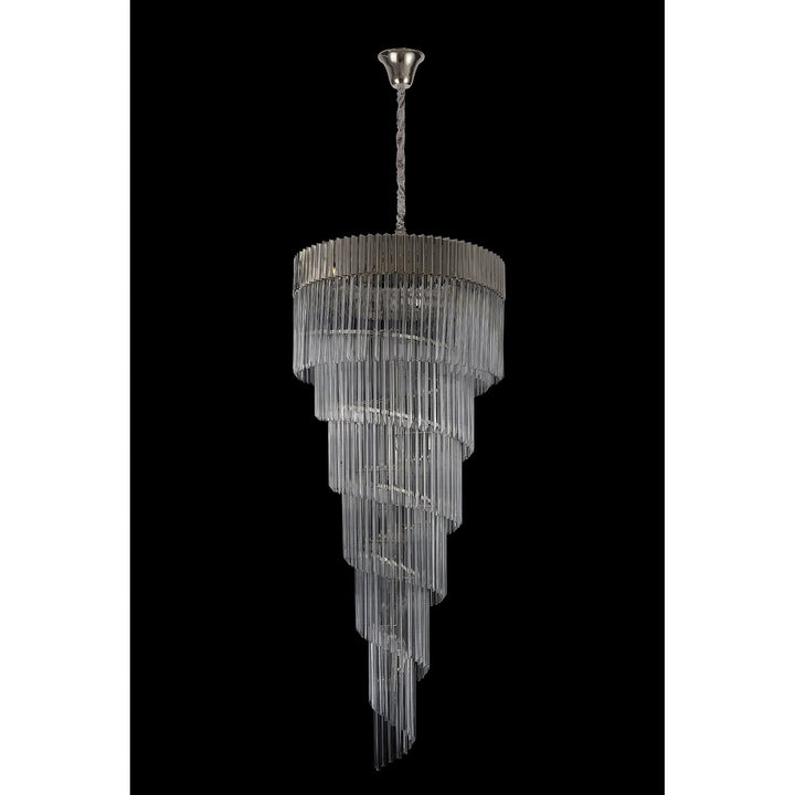 Nelson Lighting NL82449 Kobra Pendant Round 7 Tier 31 Light Polished Nickel/Clear Glass