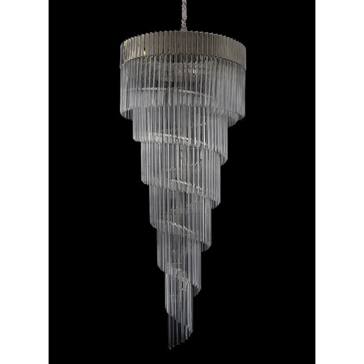 Nelson Lighting NL82449 Kobra Pendant Round 7 Tier 31 Light Polished Nickel/Clear Glass