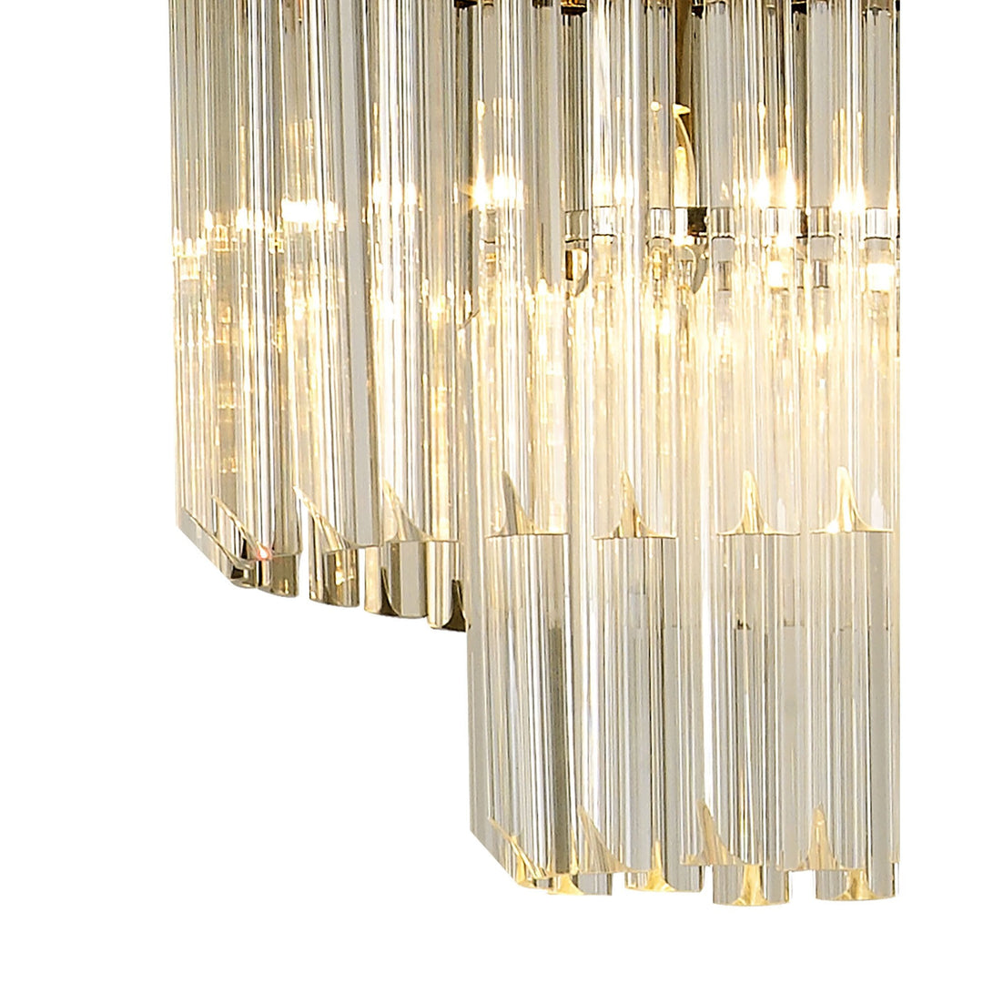 Nelson Lighting NL82459 Kobra Pendant Rectangle 5 Light Polished Nickel/Clear Glass