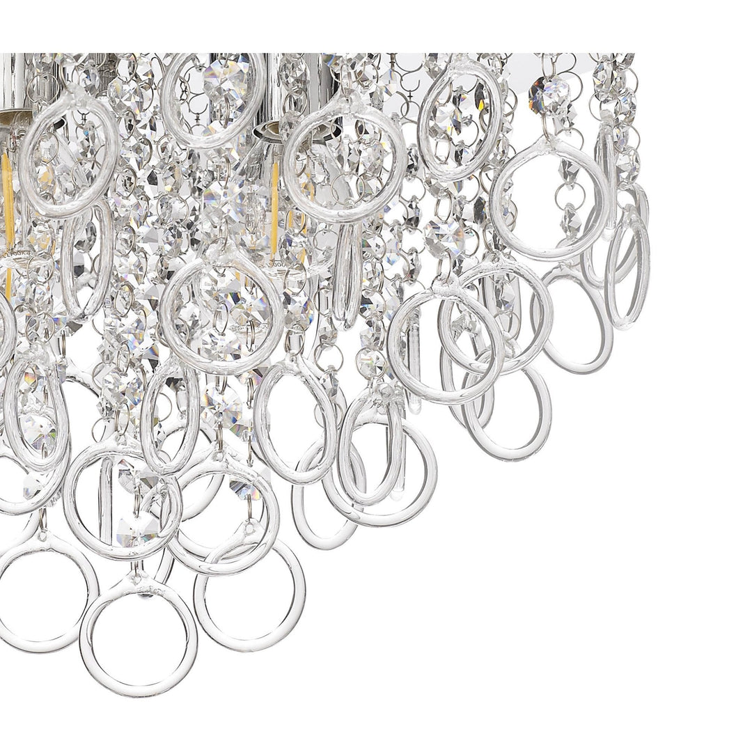 Nelson Lighting NL81319 Loopy Ceiling 4 Light Polished Chrome/Crystal