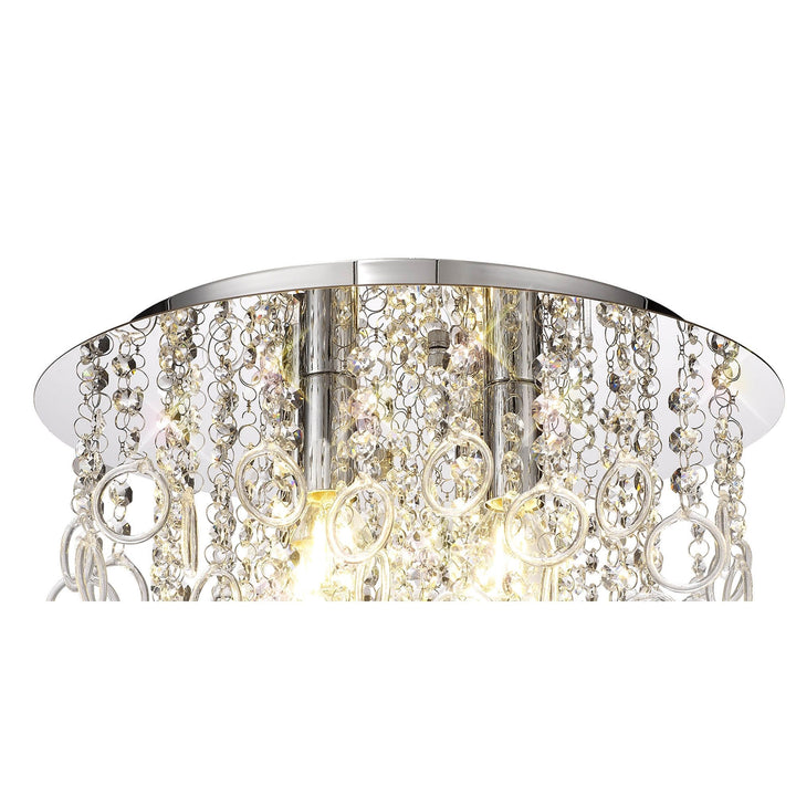 Nelson Lighting NL81319 Loopy Ceiling 4 Light Polished Chrome/Crystal