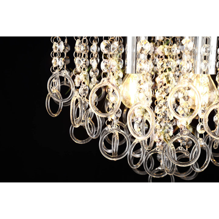 Nelson Lighting NL81319 Loopy Ceiling 4 Light Polished Chrome/Crystal