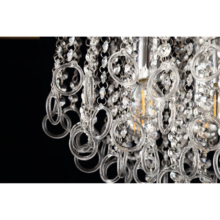 Nelson Lighting NL81319 Loopy Ceiling 4 Light Polished Chrome/Crystal