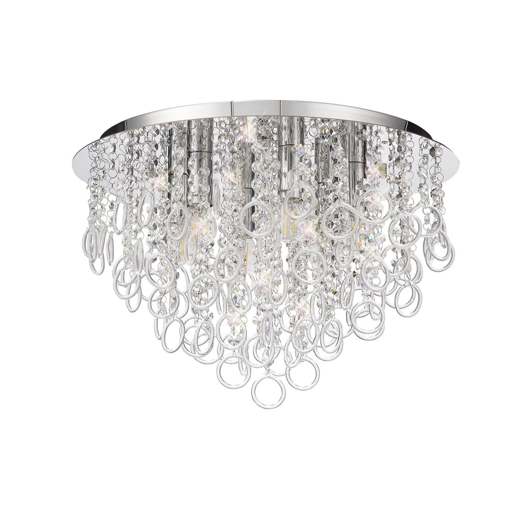 Nelson Lighting NL81329 Loopy Ceiling 6 Light Polished Chrome/Crystal