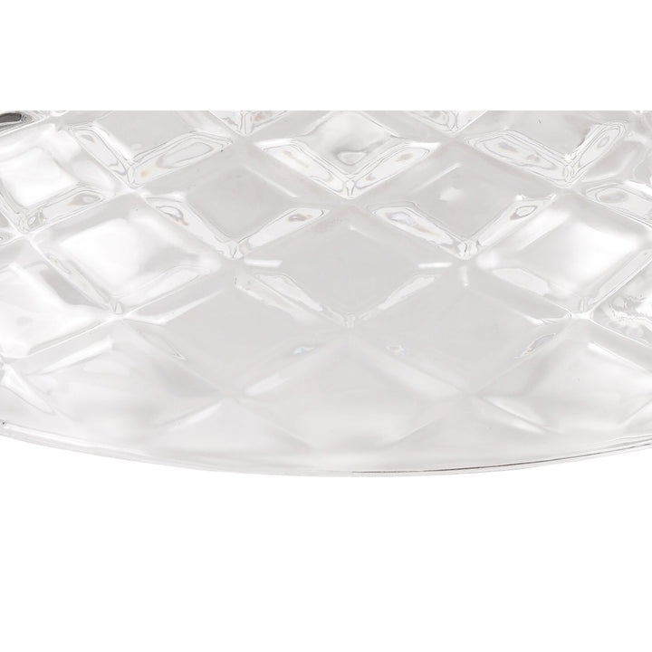 Nelson Lighting NL80599 Louis Flat Round 30cm Patterned Clear Glass Lampshade