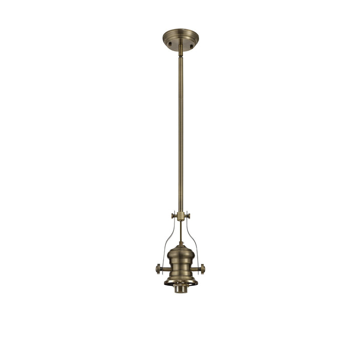 Nelson Lighting NL81219 Louis Frame Only Pendant 1 Light Antique Brass