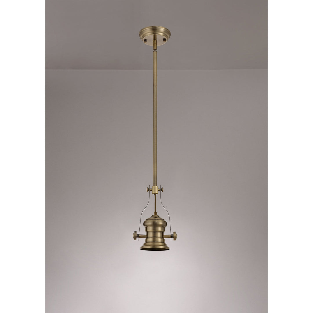 Nelson Lighting NL81219 Louis Frame Only Pendant 1 Light Antique Brass