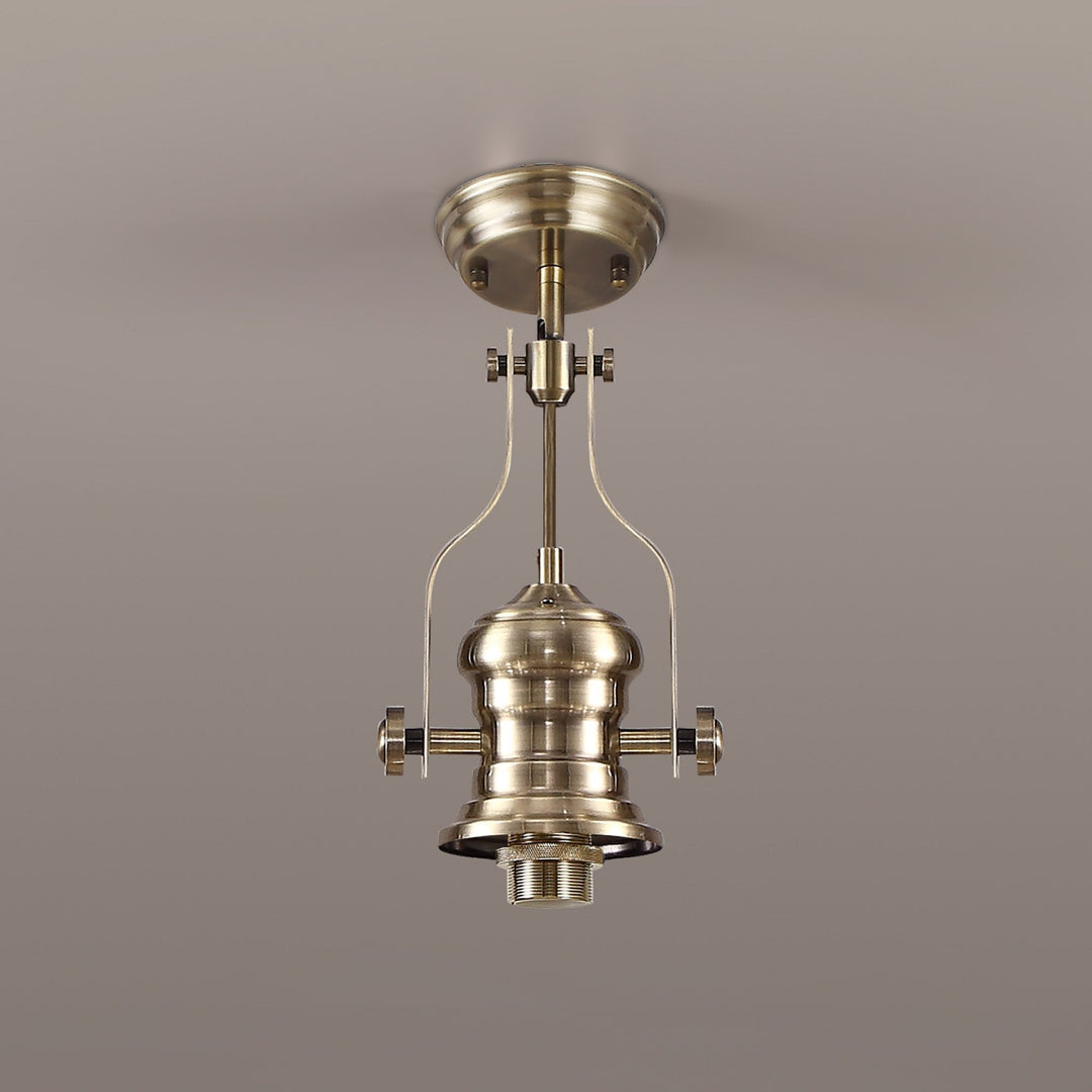 Nelson Lighting NL81219 Louis Frame Only Pendant 1 Light Antique Brass