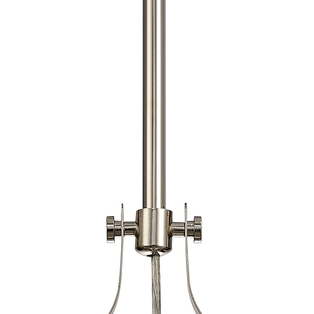 Nelson Lighting NLK01269 Louis 1 Light Telescopic Pendant With 30cm Round Glass Shade Polished Nickel/Amber