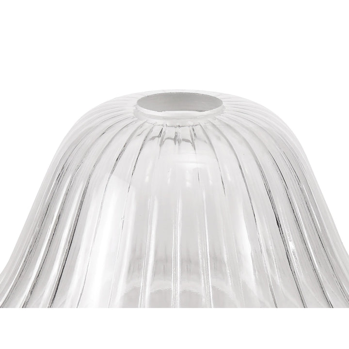 Nelson Lighting NLK01299 Louis 1 Light Telescopic Pendant With 30cm Bell Glass Shade Polished Nickel/Clear