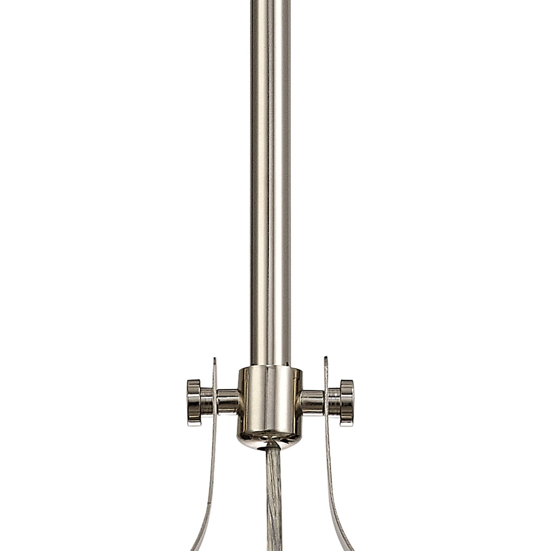 Nelson Lighting NLK01299 Louis 1 Light Telescopic Pendant With 30cm Bell Glass Shade Polished Nickel/Clear