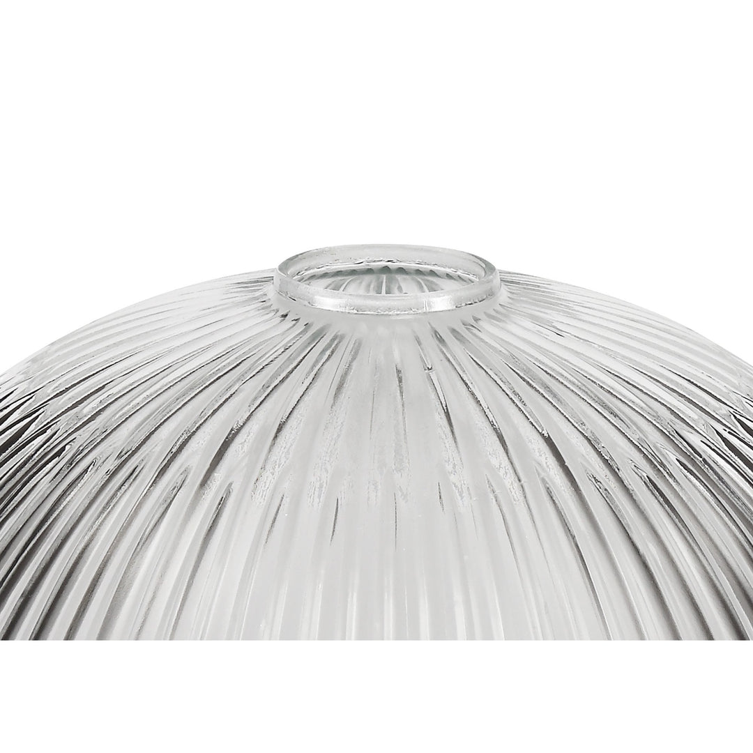 Nelson Lighting NLK01319 Louis 1 Light Telescopic Pendant With 30cm Dome Glass Shade Polished Nickel/Clear