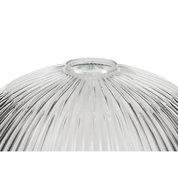 Nelson Lighting NLK03699 Louis 3 Light Telescopic Pendant With 30cm Dome Glass Shade Polished Nickel/Clear