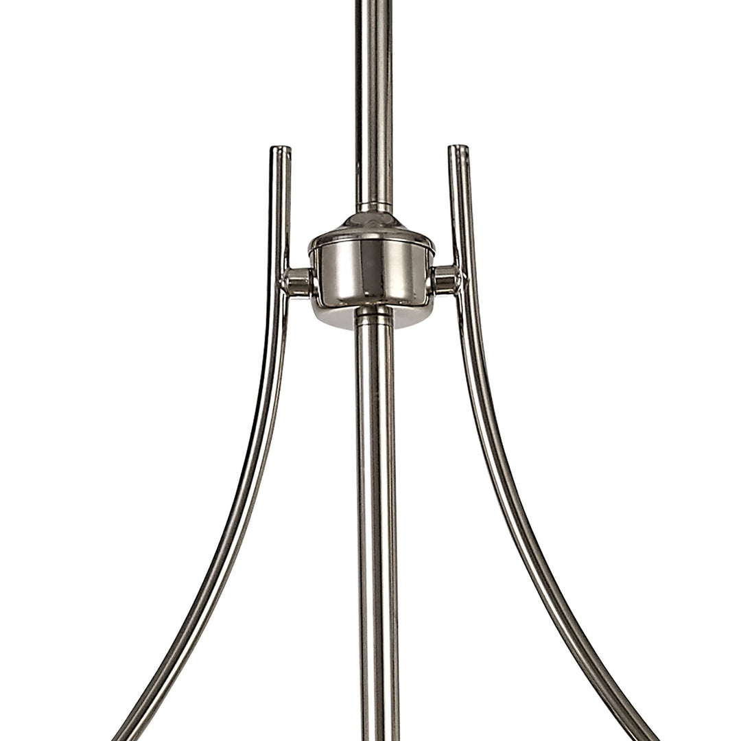 Nelson Lighting NLK04839 Louis Linear Pendant With 30cm Flat Round Patterned Shade Polished Nickel/Clear Glass