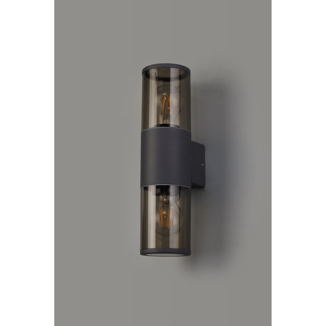 Nelson Lighting NL7776/SM9 | Marc Outdoor Wall Lamp | Anthracite/Smoked