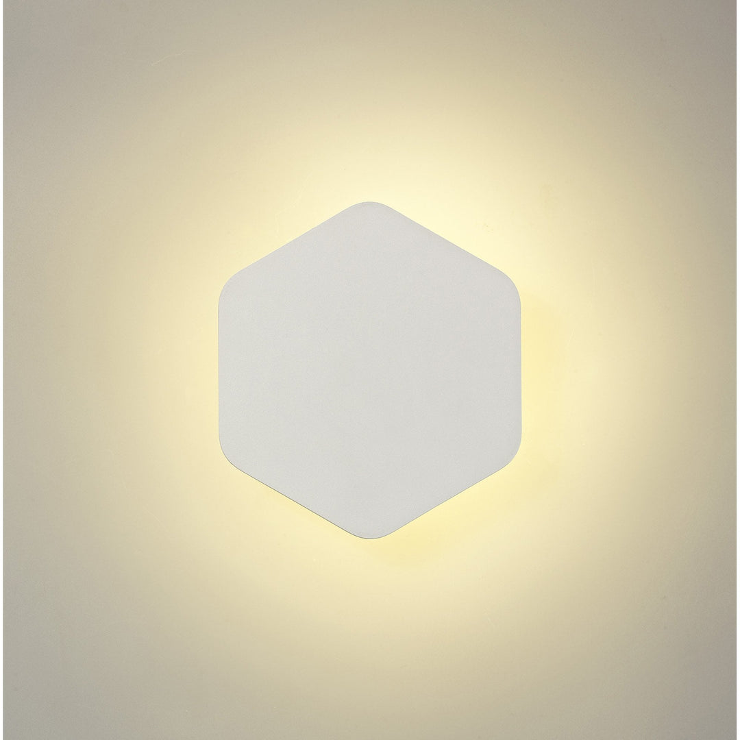 Nelson Lighting NLK03839 Modena Magnetic Base Wall Lamp LED 15cm Vertical Hexagonal Sand White