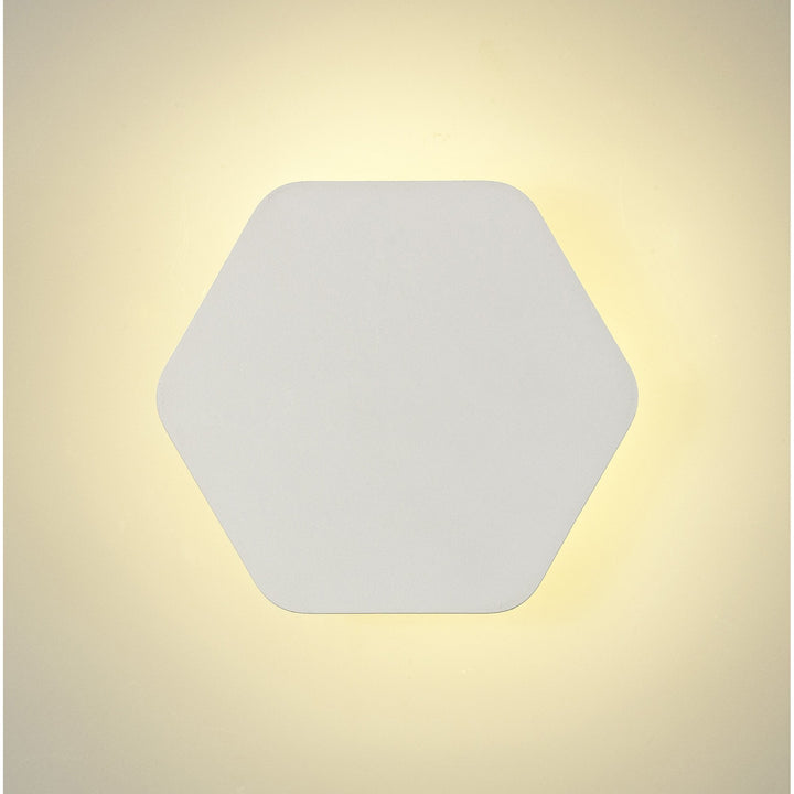 Nelson Lighting NLK03849 Modena Magnetic Base Wall Lamp LED 20cm Horizontal Hexagonal Sand White