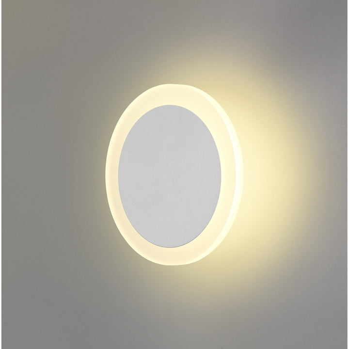 Nelson Lighting NLK03899 Modena Magnetic Base Wall Lamp LED 15/19cm Round Centre Sand White/ Frosted Diffuser