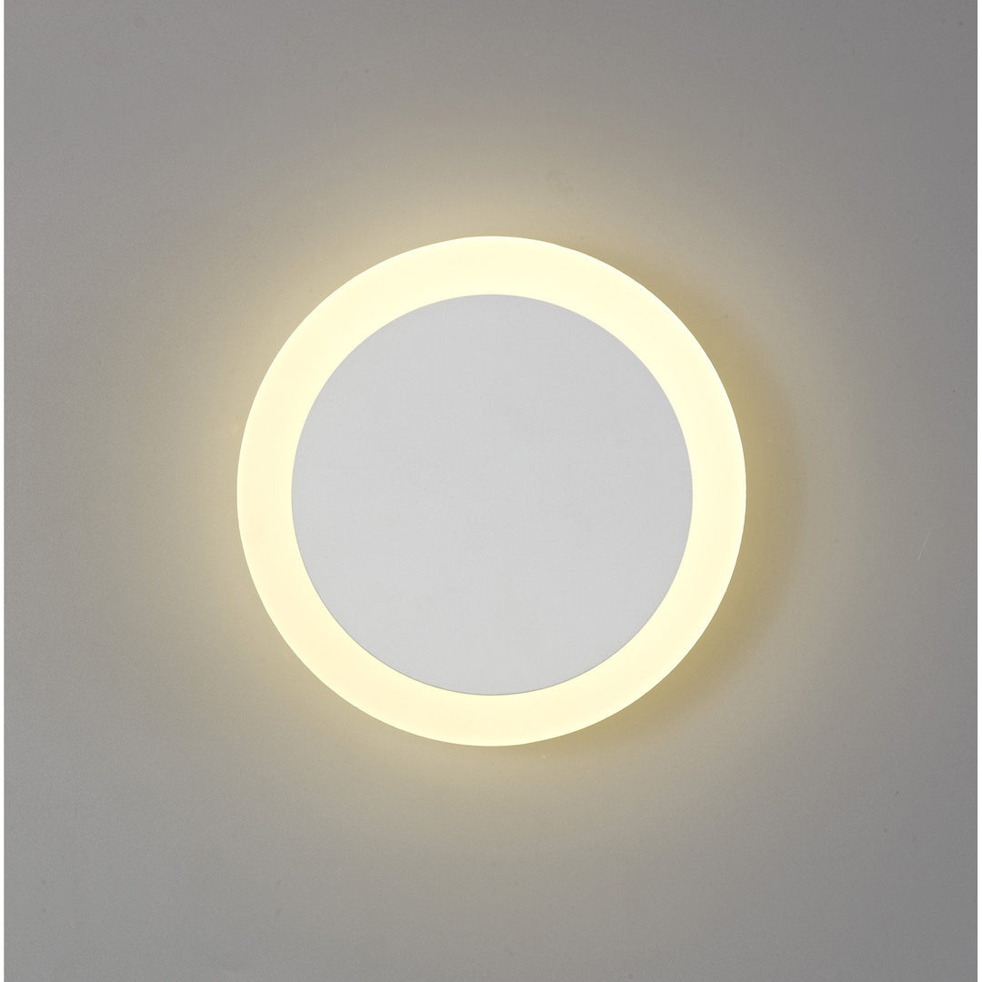 Nelson Lighting NLK03899 Modena Magnetic Base Wall Lamp LED 15/19cm Round Centre Sand White/ Frosted Diffuser