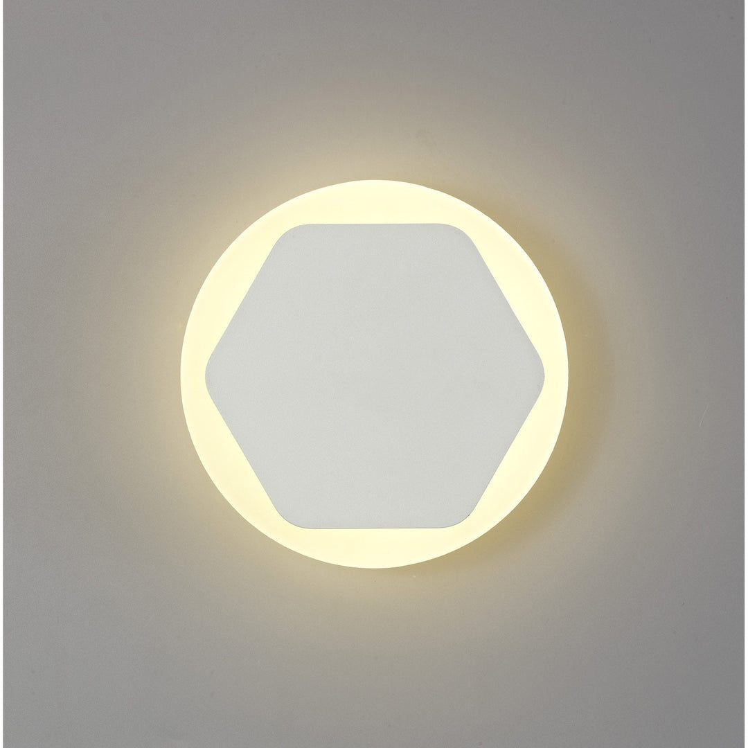Nelson Lighting NLK03939 Modena Magnetic Base Wall Lamp LED 15/19cm Hexagonal Centre Sand White