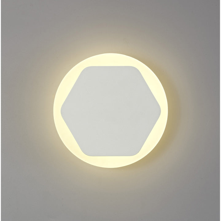 Nelson Lighting NLK03939 Modena Magnetic Base Wall Lamp LED 15/19cm Hexagonal Centre Sand White