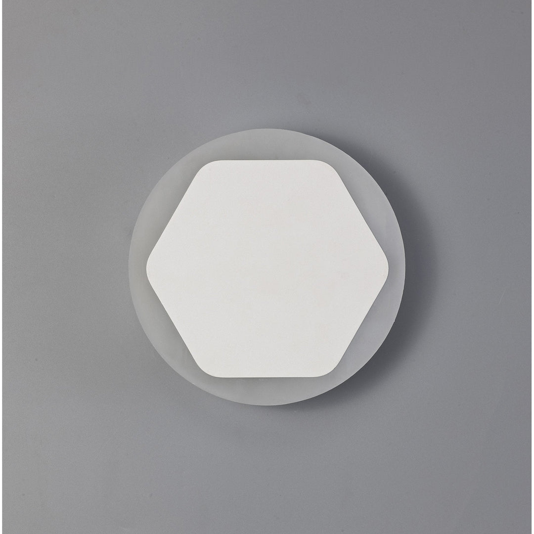 Nelson Lighting NLK03939 Modena Magnetic Base Wall Lamp LED 15/19cm Hexagonal Centre Sand White