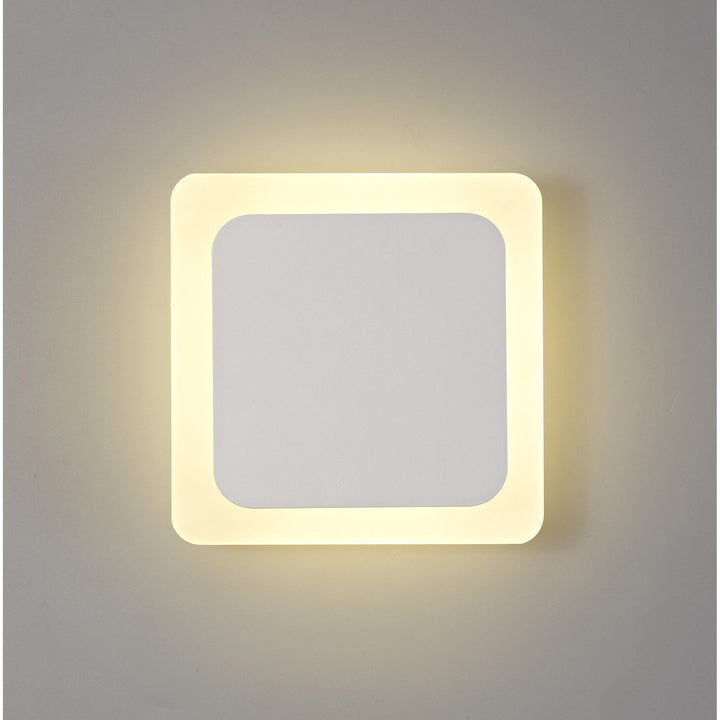 Nelson Lighting NLK03959 Modena Magnetic Base Wall Lamp LED 15/19cm Square Centre Sand White/ Frosted Diffuser
