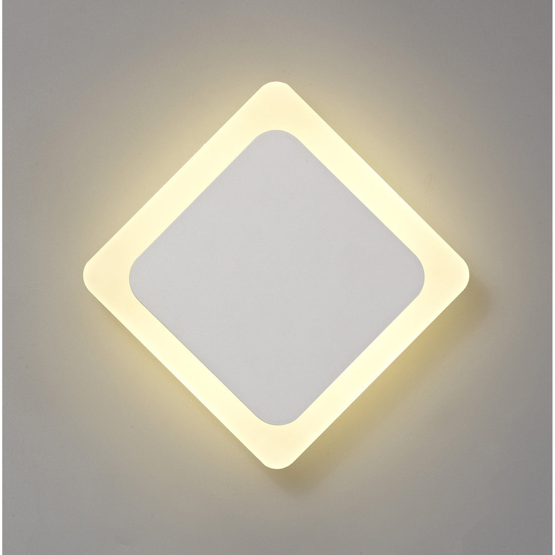 Nelson Lighting NLK03969 Modena Magnetic Base Wall Lamp LED 15/19cm Diamond Centre Sand White/ Frosted Diffuser